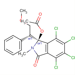 831220-80-5  1H-Isoindol-1-one,3-(acetyloxy)-4,5,6,7-tetrachloro-2,3-dihydro-3-[(1R)-2-methoxy-1-phenylethyl]-2-methyl-, (3S)-rel-