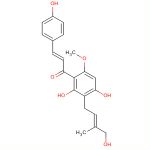 831227-04-4  2-Propen-1-one,1-[2,4-dihydroxy-3-[(2E)-4-hydroxy-3-methyl-2-butenyl]-6-methoxyphenyl]-3-(4-hydroxyphenyl)-, (2E)-