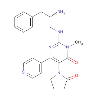 831232-01-0  4(3H)-Pyrimidinone,2-[[(2S)-2-amino-3-phenylpropyl]amino]-3-methyl-5-(2-oxo-1-pyrrolidinyl)-6-(4-pyridinyl)-