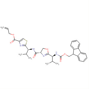 831238-96-1  4-Thiazolecarboxylic acid,2-[(1S)-1-[[[(4S)-2-[(1S)-1-[[(9H-fluoren-9-ylmethoxy)carbonyl]amino]-2-methylpropyl]-4,5-dihydro-4-oxazolyl]carbonyl]amino]-2-methylpropyl]-,2-propenyl ester
