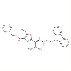 831239-00-0  4-Oxazolecarboxylic acid,2-[(1S)-1-[[(9H-fluoren-9-ylmethoxy)carbonyl]amino]-2-methylpropyl]-5-methyl-, phenylmethyl ester