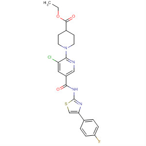 832088-11-6  4-Piperidinecarboxylic acid,1-[3-chloro-5-[[[4-(4-fluorophenyl)-2-thiazolyl]amino]carbonyl]-2-pyridinyl]-, ethyl ester