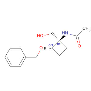 832113-08-3  Acetamide,N-[(1R,2S)-1-(hydroxymethyl)-2-(phenylmethoxy)cyclobutyl]-, rel-