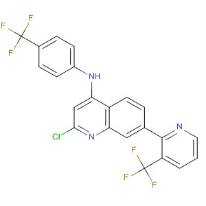 832692-88-3  4-Quinolinamine,2-chloro-N-[4-(trifluoromethyl)phenyl]-7-[3-(trifluoromethyl)-2-pyridinyl]-