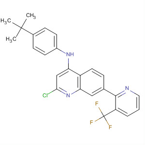 832692-90-7  4-Quinolinamine,2-chloro-N-[4-(1,1-dimethylethyl)phenyl]-7-[3-(trifluoromethyl)-2-pyridinyl]-