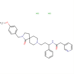832701-38-9  3-Pyridineacetamide,N-[3-[2-[(4-methoxyphenyl)methyl]-1-oxo-2,8-diazaspiro[4.5]dec-8-yl]-1-phenylpropyl]-, dihydrochloride