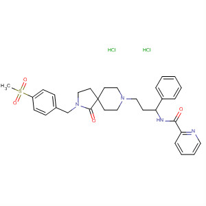 832701-67-4  2-Pyridinecarboxamide,N-[3-[2-[[4-(methylsulfonyl)phenyl]methyl]-1-oxo-2,8-diazaspiro[4.5]dec-8-yl]-1-phenylpropyl]-, dihydrochloride