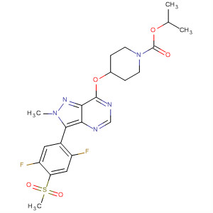 832719-74-1  1-Piperidinecarboxylic acid,4-[[3-[2,5-difluoro-4-(methylsulfonyl)phenyl]-2-methyl-2H-pyrazolo[4,3-d]pyrimidin-7-yl]oxy]-, 1-methylethyl ester
