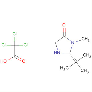 832720-91-9  Acetic acid, trichloro-, compd. with(2R)-2-(1,1-dimethylethyl)-3-methyl-4-imidazolidinone (1:1)