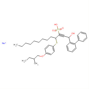 832725-28-7  [1,1'-Biphenyl]-3-sulfonic acid,2'-(1-hydroxy-2-tridecynyl)-4-[[4-(2-methylbutoxy)phenyl]thio]-,monosodium salt