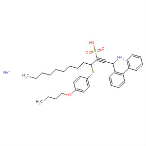 832725-34-5  [1,1'-Biphenyl]-3-sulfonic acid,2'-(1-amino-2-tridecynyl)-4-[(4-butoxyphenyl)thio]-, monosodium salt