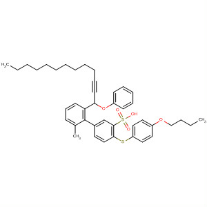 832726-04-2  [1,1'-Biphenyl]-3-sulfonic acid,4-[(4-butoxyphenyl)thio]-2'-(1-hydroxy-2-tridecynyl)-6'-methyl-, phenylester