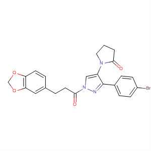 832748-66-0  1H-Pyrazole,1-[3-(1,3-benzodioxol-5-yl)-1-oxopropyl]-3-(4-bromophenyl)-4,5-dihydro-4-(2-oxo-1-pyrrolidinyl)-