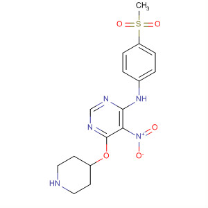 832751-44-7  4-Pyrimidinamine,N-[4-(methylsulfonyl)phenyl]-5-nitro-6-(4-piperidinyloxy)-