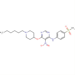 832751-84-5  4-Pyrimidinamine,6-[(1-hexyl-4-piperidinyl)oxy]-N-[4-(methylsulfonyl)phenyl]-5-nitro-