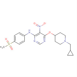 832751-87-8  4-Pyrimidinamine,6-[[1-(cyclopropylmethyl)-4-piperidinyl]oxy]-N-[4-(methylsulfonyl)phenyl]-5-nitro-