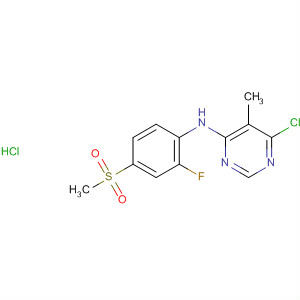 832753-08-9  4-Pyrimidinamine,6-chloro-N-[2-fluoro-4-(methylsulfonyl)phenyl]-5-methyl-,monohydrochloride
