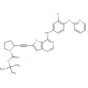 833474-15-0  1-Pyrrolidinecarboxylic acid,2-[[4-[[3-chloro-4-(2-pyridinyloxy)phenyl]amino]thieno[3,2-d]pyrimidin-6-yl]ethynyl]-, 1,1-dimethylethyl ester, (2R)-