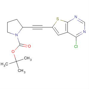 833474-31-0  1-Pyrrolidinecarboxylic acid,2-[(4-chlorothieno[2,3-d]pyrimidin-6-yl)ethynyl]-, 1,1-dimethylethyl ester,(2S)-
