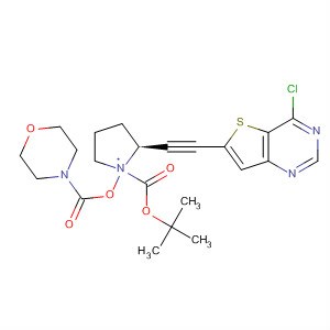 833474-44-5  4-Morpholinecarboxylic acid,(3R,5S)-5-[(4-chlorothieno[3,2-d]pyrimidin-6-yl)ethynyl]-1-[(1,1-dimethylethoxy)carbonyl]-3-pyrrolidinyl ester
