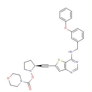 833478-51-6  4-Morpholinecarboxylic acid,(3R,5S)-5-[[4-[[(3-phenoxyphenyl)methyl]amino]thieno[3,2-d]pyrimidin-6-yl]ethynyl]-3-pyrrolidinyl ester