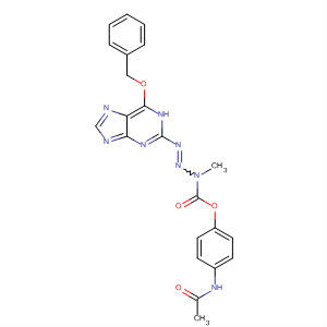 825615-24-5  2-Triazene-1-carboxylic acid,1-methyl-3-[6-(phenylmethoxy)-1H-purin-2-yl]-, 4-(acetylamino)phenylester