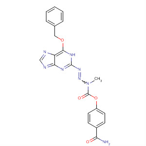 825615-26-7  2-Triazene-1-carboxylic acid,1-methyl-3-[6-(phenylmethoxy)-1H-purin-2-yl]-, 4-(aminocarbonyl)phenylester