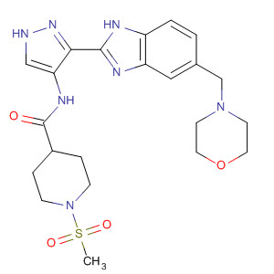 825617-84-3  4-Piperidinecarboxamide,1-(methylsulfonyl)-N-[3-[5-(4-morpholinylmethyl)-1H-benzimidazol-2-yl]-1H-pyrazol-4-yl]-