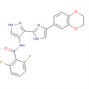 825621-47-4  Benzamide,N-[3-[4-(2,3-dihydro-1,4-benzodioxin-6-yl)-1H-imidazol-2-yl]-1H-pyrazol-4-yl]-2,6-difluoro-