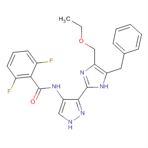 825621-66-7  Benzamide,N-[3-[4-(ethoxymethyl)-5-(phenylmethyl)-1H-imidazol-2-yl]-1H-pyrazol-4-yl]-2,6-difluoro-