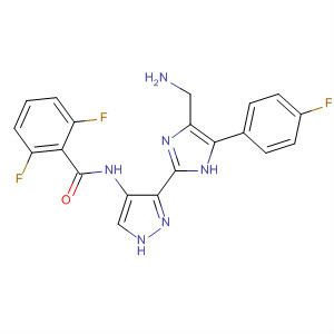 825621-72-5  Benzamide,N-[3-[4-(aminomethyl)-5-(4-fluorophenyl)-1H-imidazol-2-yl]-1H-pyrazol-4-yl]-2,6-difluoro-