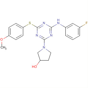 825646-35-3  3-Pyrrolidinol,1-[4-[(3-fluorophenyl)amino]-6-[(4-methoxyphenyl)thio]-1,3,5-triazin-2-yl]-