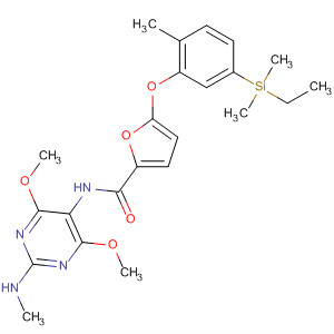 825652-38-8  2-Furancarboxamide,N-[4,6-dimethoxy-2-(methylamino)-5-pyrimidinyl]-5-[5-(ethyldimethylsilyl)-2-methylphenoxy]-