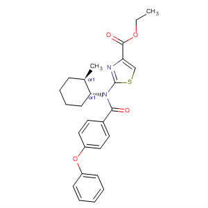 827038-96-0  4-Thiazolecarboxylic acid,2-[[(1R,2R)-2-methylcyclohexyl](4-phenoxybenzoyl)amino]-, ethyl ester,rel-