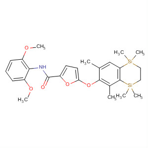 827338-30-7  2-Furancarboxamide,N-(2,6-dimethoxyphenyl)-5-[(1,2,3,4-tetrahydro-1,1,4,4,5,7-hexamethyl-1,4-disilanaphthalen-6-yl)oxy]-