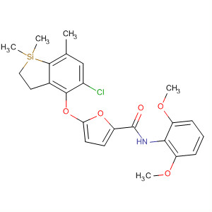 827339-21-9  2-Furancarboxamide,5-[(5-chloro-2,3-dihydro-1,1,7-trimethyl-1H-1-silainden-4-yl)oxy]-N-(2,6-dimethoxyphenyl)-