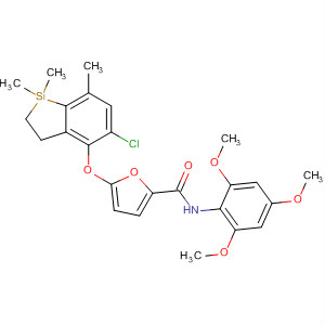 827339-22-0  2-Furancarboxamide,5-[(5-chloro-2,3-dihydro-1,1,7-trimethyl-1H-1-silainden-4-yl)oxy]-N-(2,4,6-trimethoxyphenyl)-