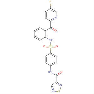 827577-91-3  1,2,5-Thiadiazole-3-carboxamide,N-[4-[[[2-[(5-fluoro-2-pyridinyl)carbonyl]phenyl]amino]sulfonyl]phenyl]-