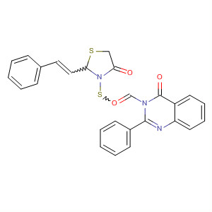 827601-41-2  4(3H)-Quinazolinone,3-[[4-oxo-2-(2-phenylethenyl)-3-thiazolidinyl]thioxomethyl]-2-phenyl-