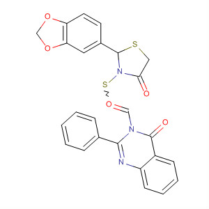 827601-42-3  4(3H)-Quinazolinone,3-[[2-(1,3-benzodioxol-5-yl)-4-oxo-3-thiazolidinyl]thioxomethyl]-2-phenyl-