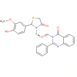 827601-43-4  4(3H)-Quinazolinone,3-[[2-(4-hydroxy-3-methoxyphenyl)-4-oxo-3-thiazolidinyl]thioxomethyl]-2-phenyl-