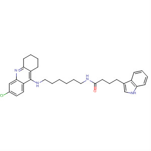 827601-79-6  1H-Indole-3-butanamide,N-[6-[(6-chloro-1,2,3,4-tetrahydro-9-acridinyl)amino]hexyl]-