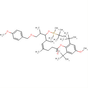 827603-07-6  4-Nonenoic acid,7-[[(1,1-dimethylethyl)dimethylsilyl]oxy]-9-[(4-methoxyphenyl)methoxy]-4,6,8-trimethyl-, 2,6-bis(1,1-dimethylethyl)-4-methoxyphenyl ester,(4Z,6S,7R,8S)-
