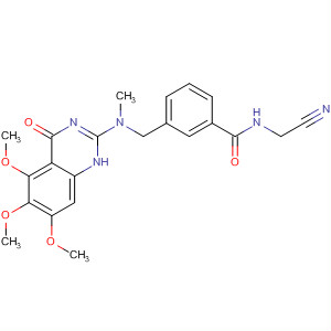 828242-77-9  Benzamide,N-(cyanomethyl)-3-[[(1,4-dihydro-5,6,7-trimethoxy-4-oxo-2-quinazolinyl)methylamino]methyl]-