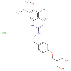 828243-56-7  4(1H)-Quinazolinone,2-[[[4-[3-hydroxy-2-(hydroxymethyl)propoxy]phenyl]methyl]methylamino]-6,7-dimethoxy-5-methyl-, monohydrochloride