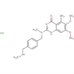 828243-96-5  4(1H)-Quinazolinone,6,7-dimethoxy-5-methyl-2-[methyl[[4-[(methylamino)methyl]phenyl]methyl]amino]-, hydrochloride