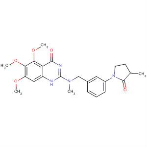 828244-15-1  4(1H)-Quinazolinone,5,6,7-trimethoxy-2-[methyl[[3-(3-methyl-2-oxo-1-pyrrolidinyl)phenyl]methyl]amino]-