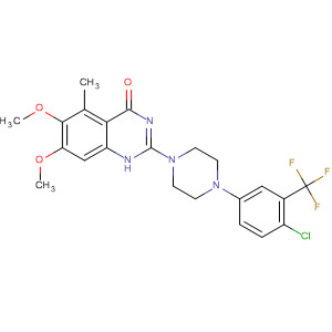 828256-70-8  4(1H)-Quinazolinone,2-[4-[4-chloro-3-(trifluoromethyl)phenyl]-1-piperazinyl]-6,7-dimethoxy-5-methyl-