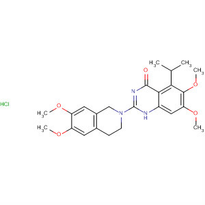 828257-63-2  4(1H)-Quinazolinone,2-(3,4-dihydro-6,7-dimethoxy-2(1H)-isoquinolinyl)-6,7-dimethoxy-5-(1-methylethyl)-, monohydrochloride