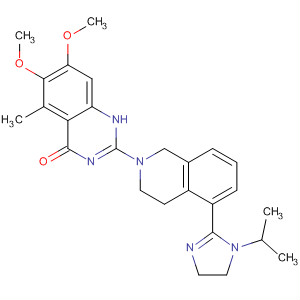 828257-76-7  4(1H)-Quinazolinone,2-[5-[4,5-dihydro-1-(1-methylethyl)-1H-imidazol-2-yl]-3,4-dihydro-2(1H)-isoquinolinyl]-6,7-dimethoxy-5-methyl-